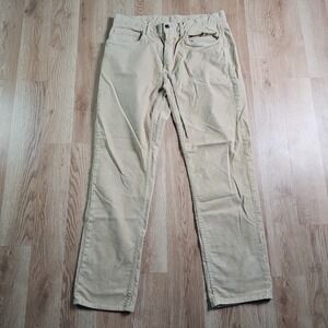 Brooks Brothers Beige Tan Corduroy Pants Mens 33x30 Red Fleece Trousers‎ Preppy